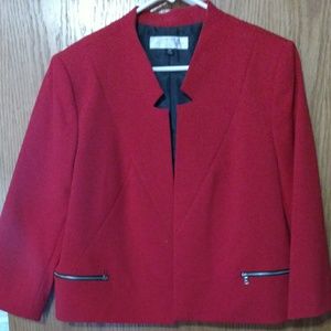 Red suit jacket